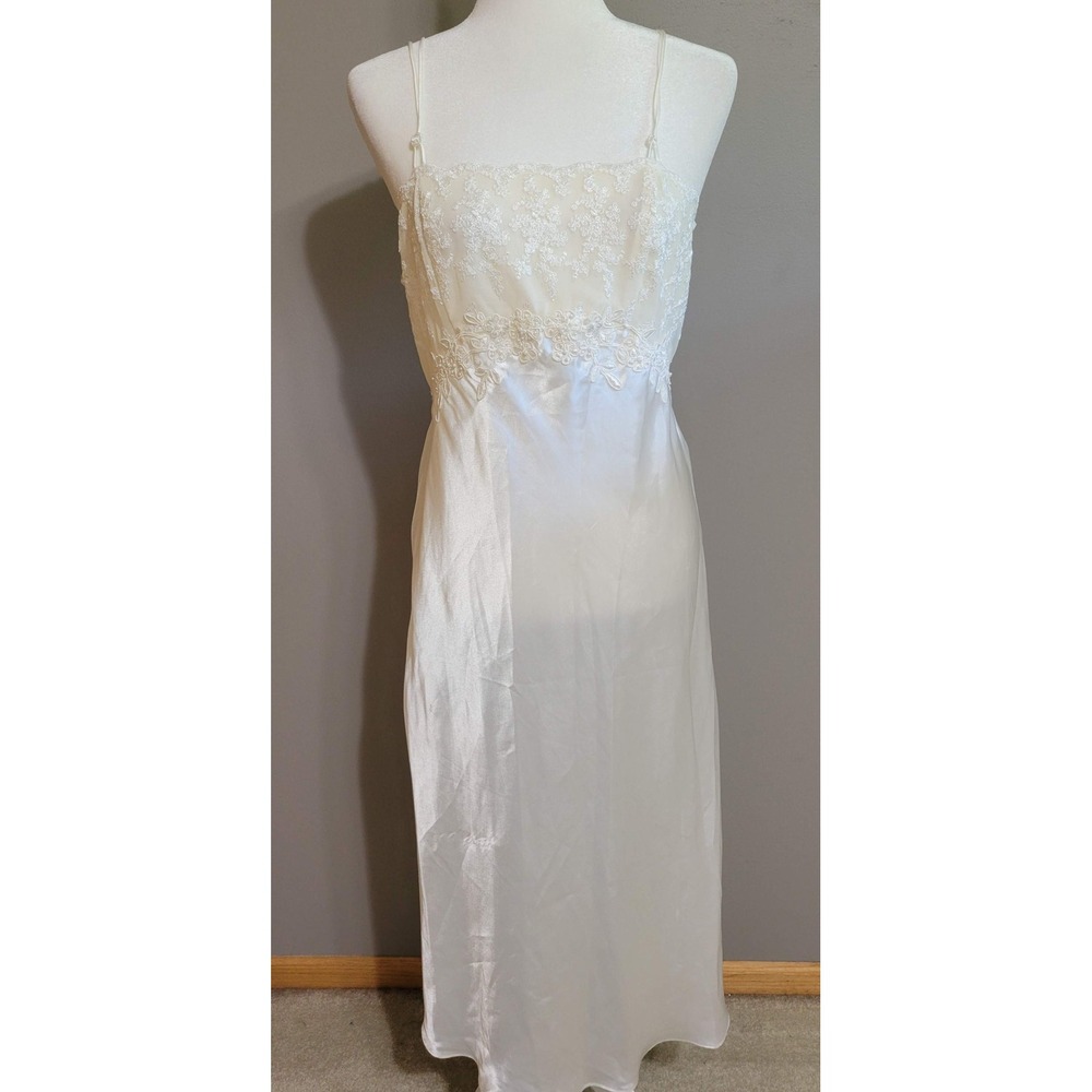 L.A. Intimates Satin Embroidered Slip Gown
